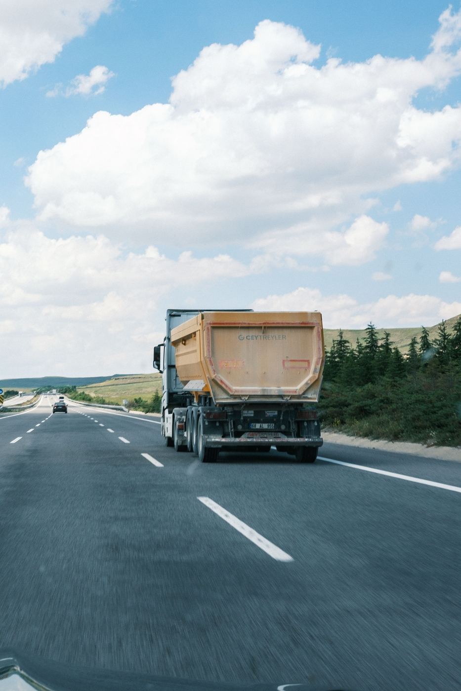 Bulk tipper truck on an open highway